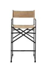 Direttore Counter Stool in Brown Leather