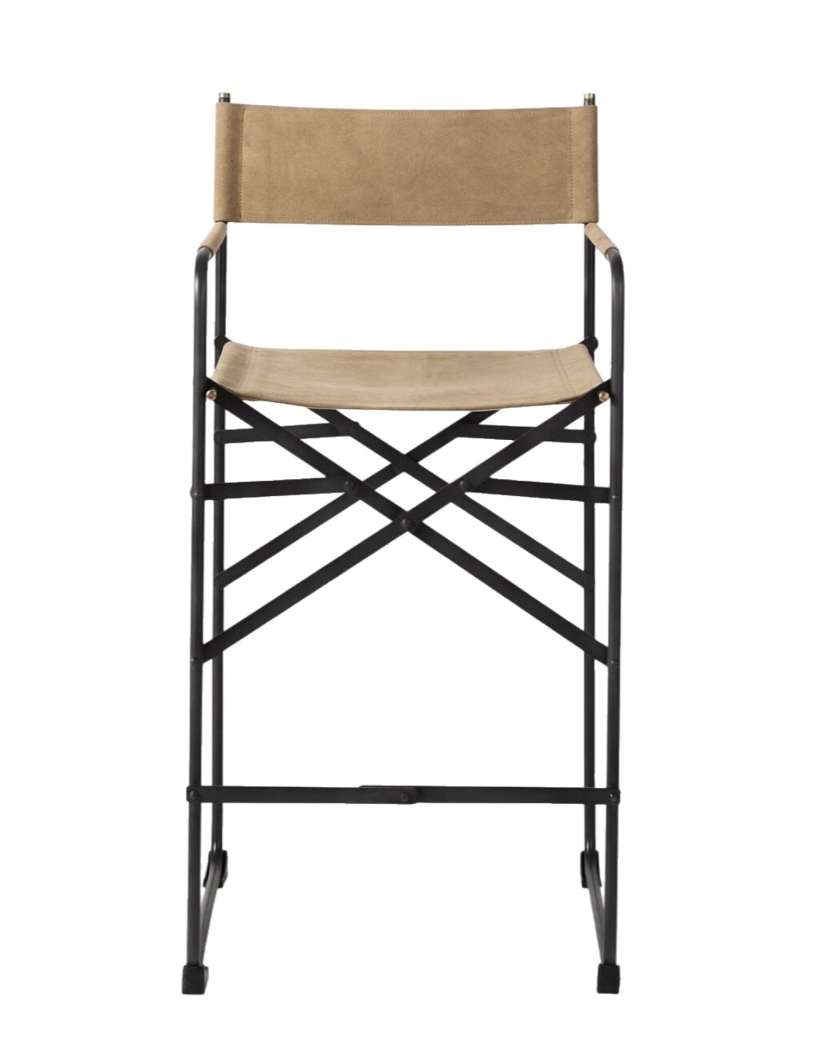 Direttore Counter Stool in Brown Leather