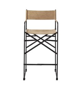 Direttore Counter Stool in Brown Leather