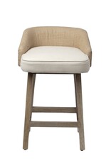 Monmouth Cream/Beige Fabric Seat Brown  Wood Frame Counter Stool