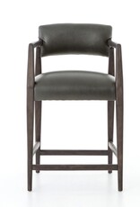 Tyler Ebony Leather Counter Stool