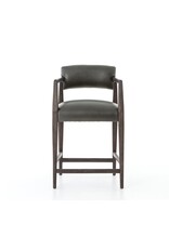 Tyler Ebony Leather Counter Stool