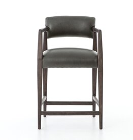 Tyler Ebony Leather Counter Stool