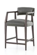 Tyler Ebony Leather Counter Stool