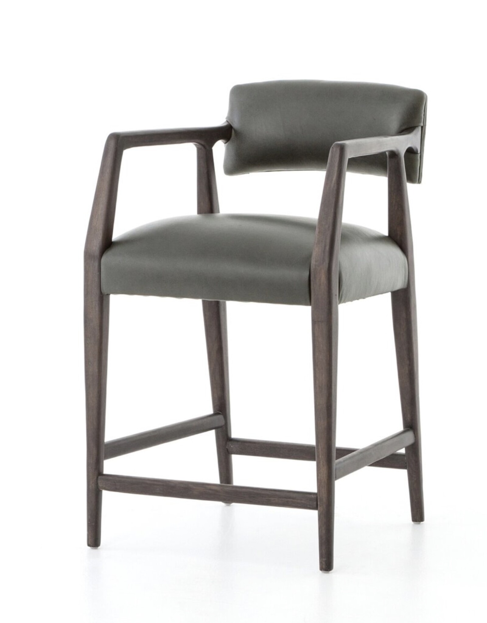 Tyler Ebony Leather Counter Stool