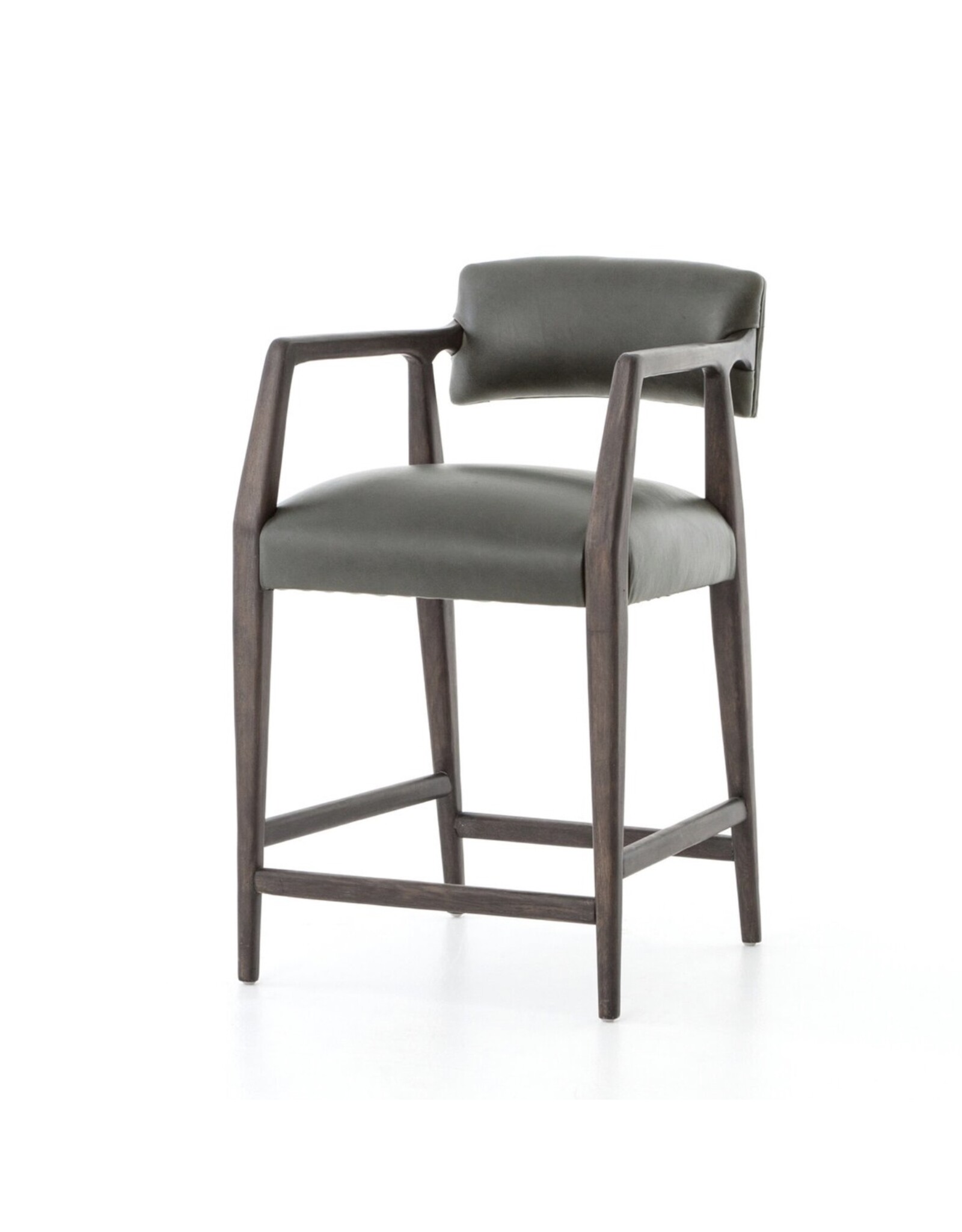 Tyler Ebony Leather Counter Stool