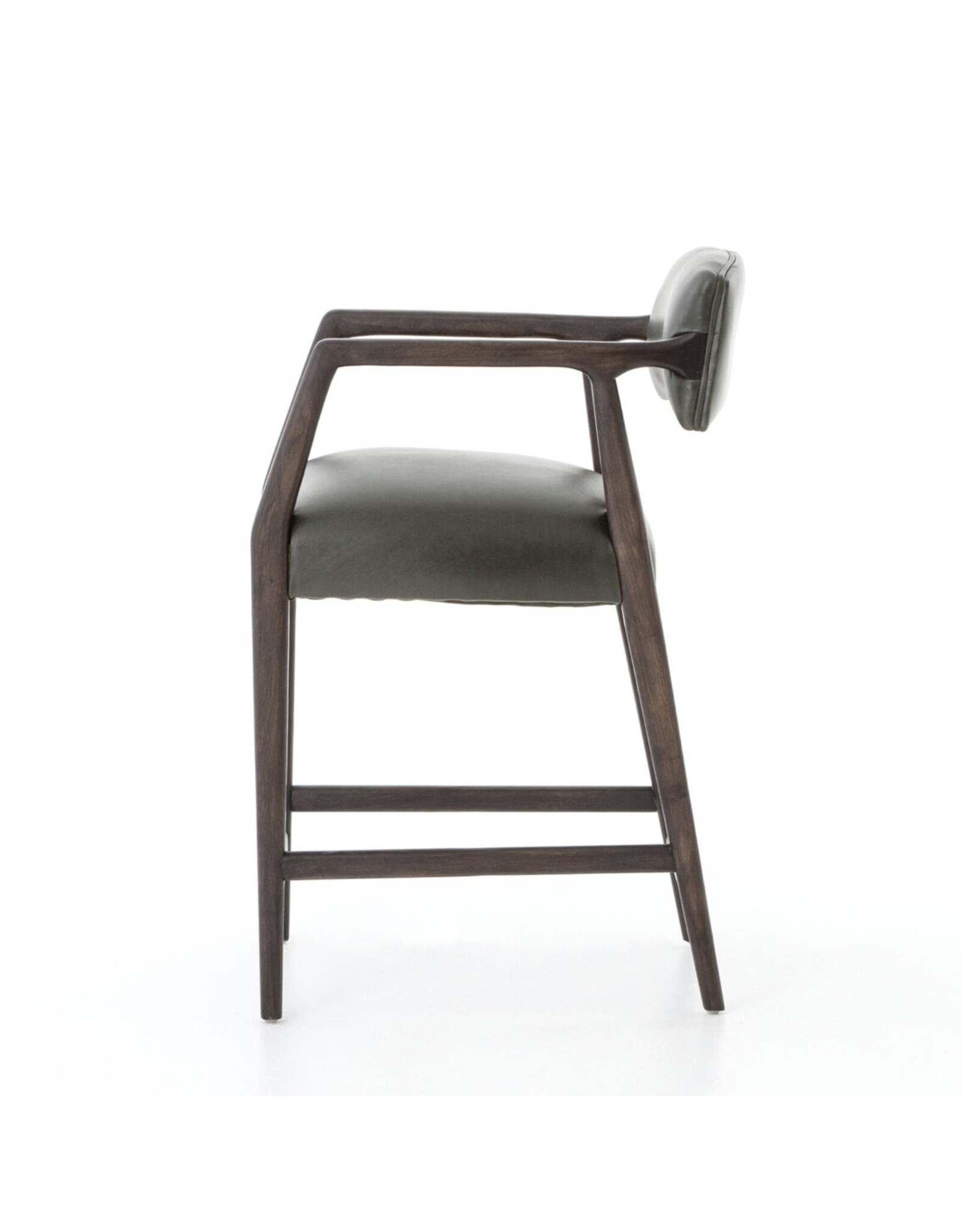 Tyler Ebony Leather Counter Stool