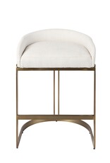 Hollyfield Counter Stool, Cream Fabric Seat W/ Gold Metal Base