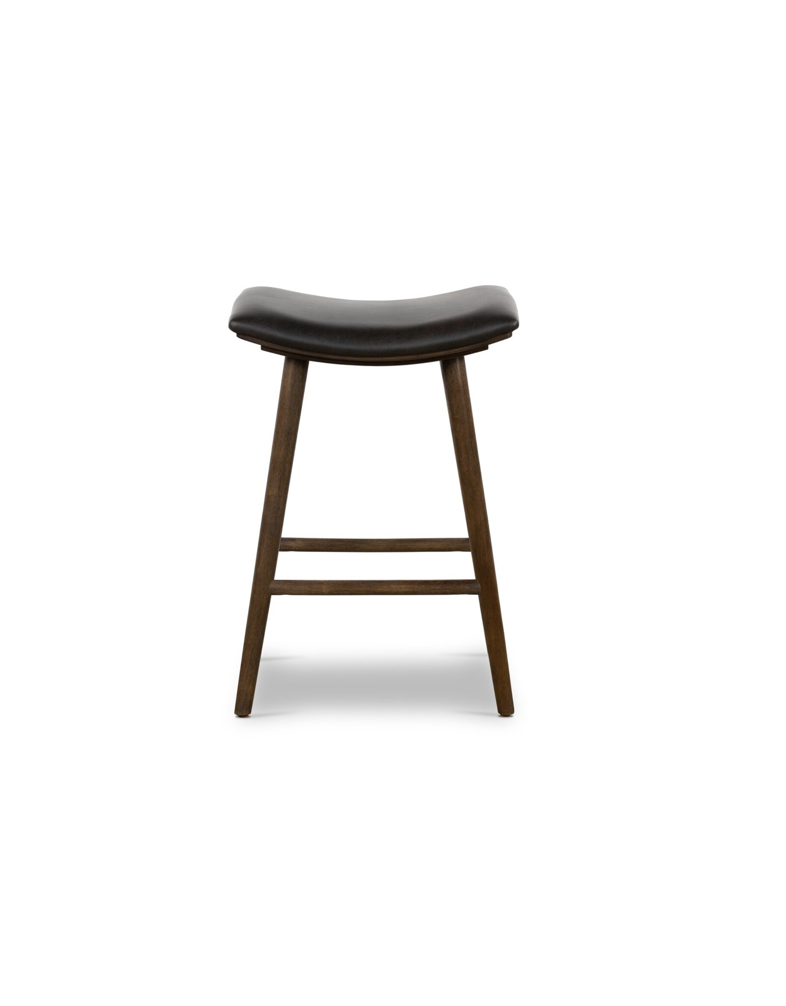 Union Counter Stool - Distressed Black Leather /Warm Ash