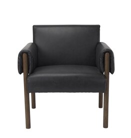 Ashton Black Faux Leather Accent Chair