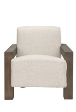 Sovereign Oatmeal Fabric Upholstered w/ Solid Wood Frame Accent Chair