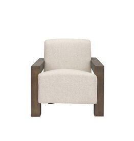 Sovereign Oatmeal Fabric Upholstered w/ Solid Wood Frame Accent Chair