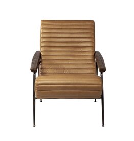 Grosjean Accent Chair in Brown Leather