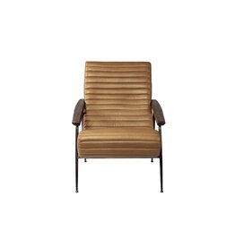 Grosjean Accent Chair in Brown Leather