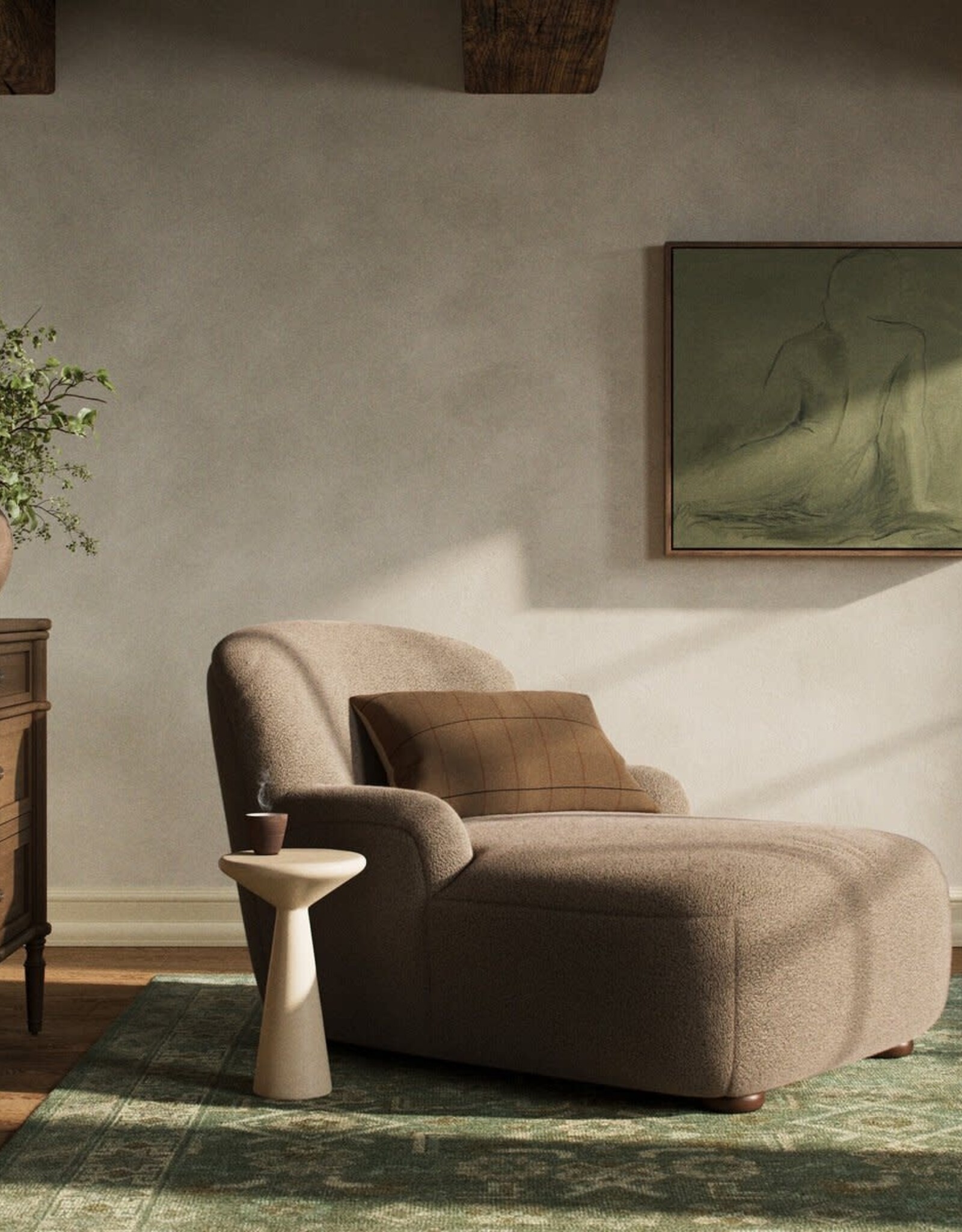 Kadon Chaise in Sheepskin Camel