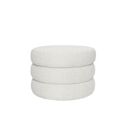 Fiel Small Ottoman, Off White Boucle