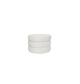 Fiel Small Ottoman, Off White Boucle