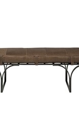 Jessie Accent Bench in Brown Leather