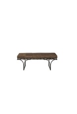 Jessie Accent Bench in Brown Leather