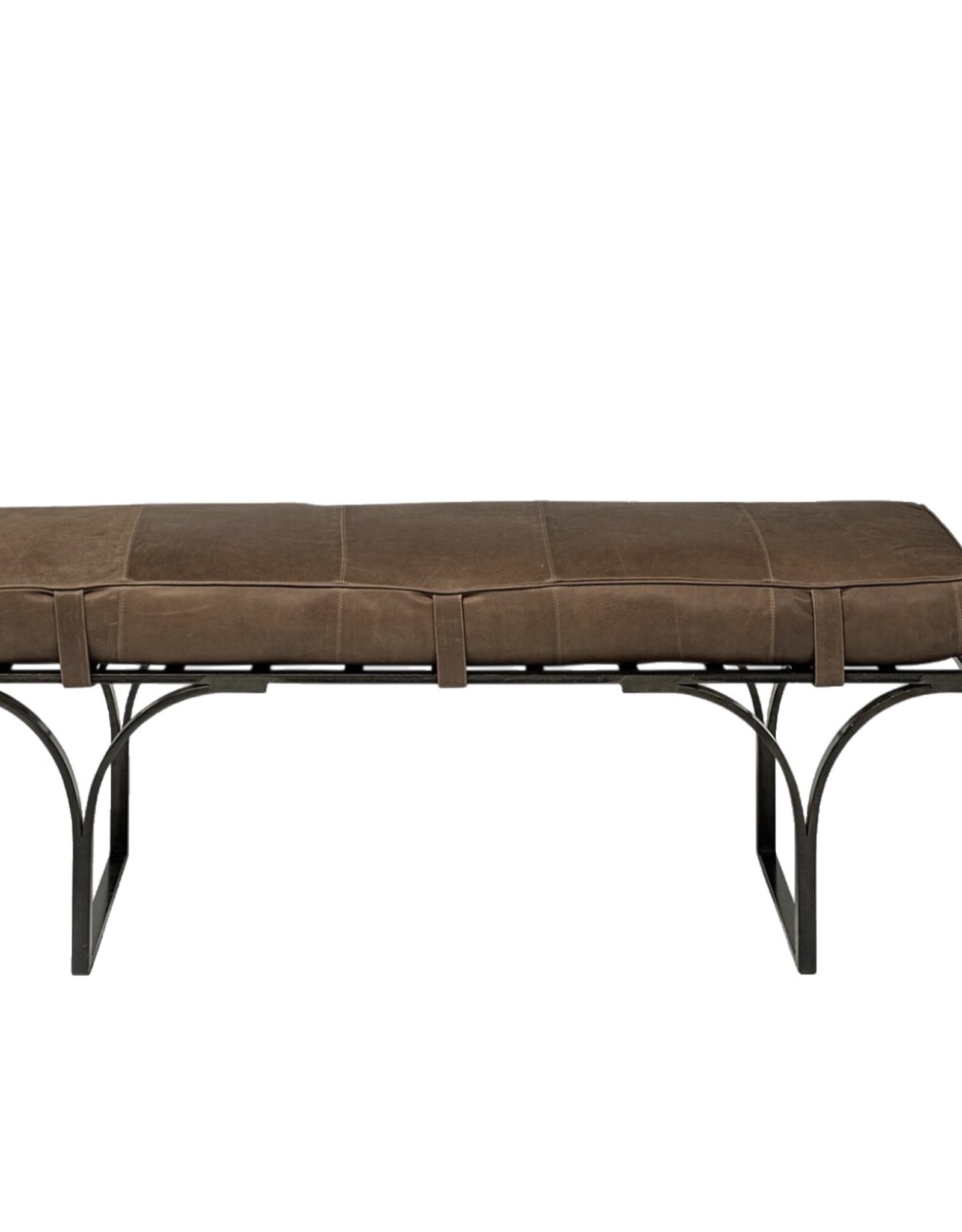 Jessie Accent Bench in Brown Leather