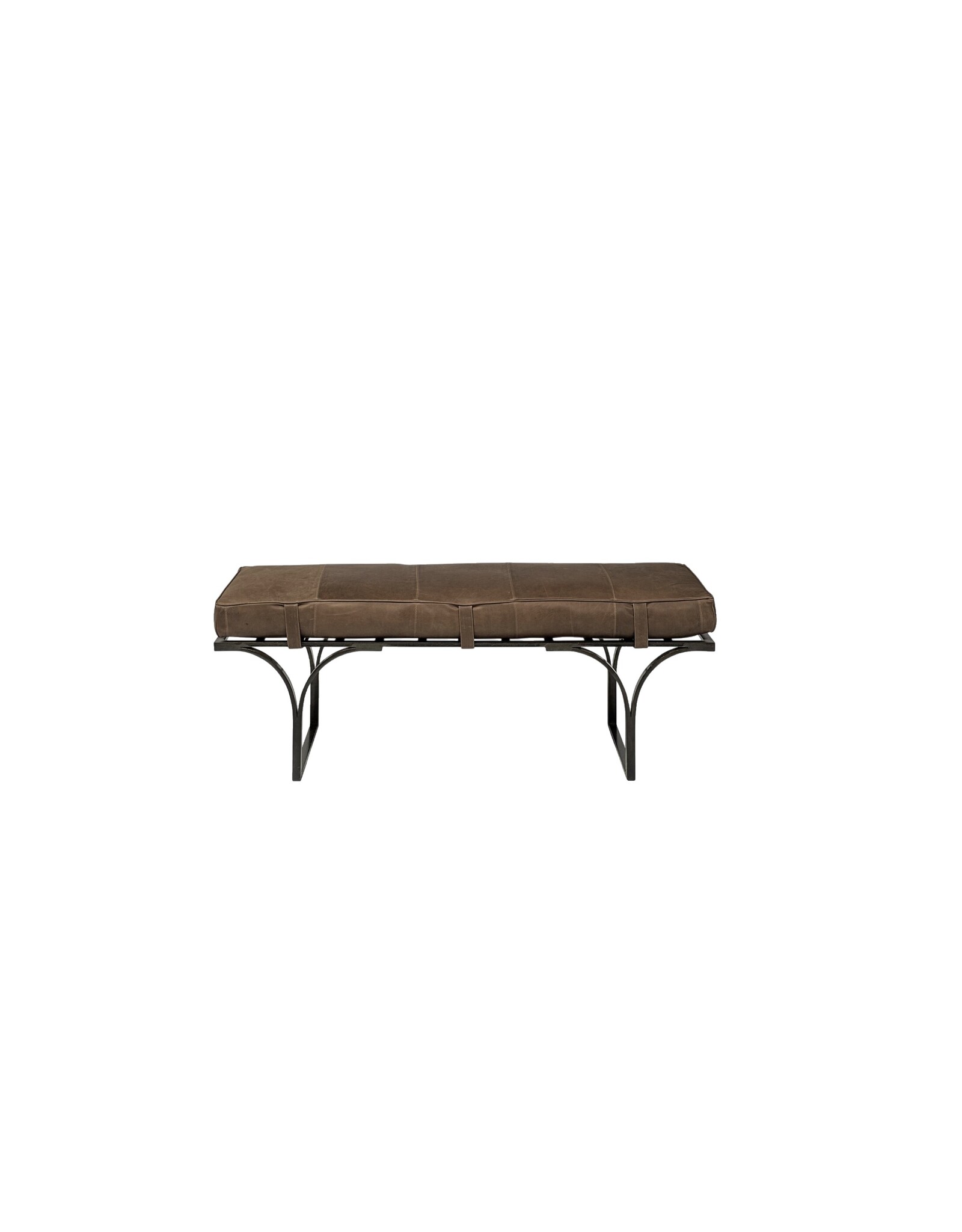 Jessie Accent Bench in Brown Leather