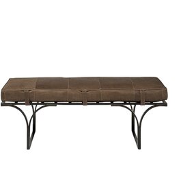 Jessie Accent Bench in Brown Leather