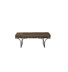 Jessie Accent Bench in Brown Leather