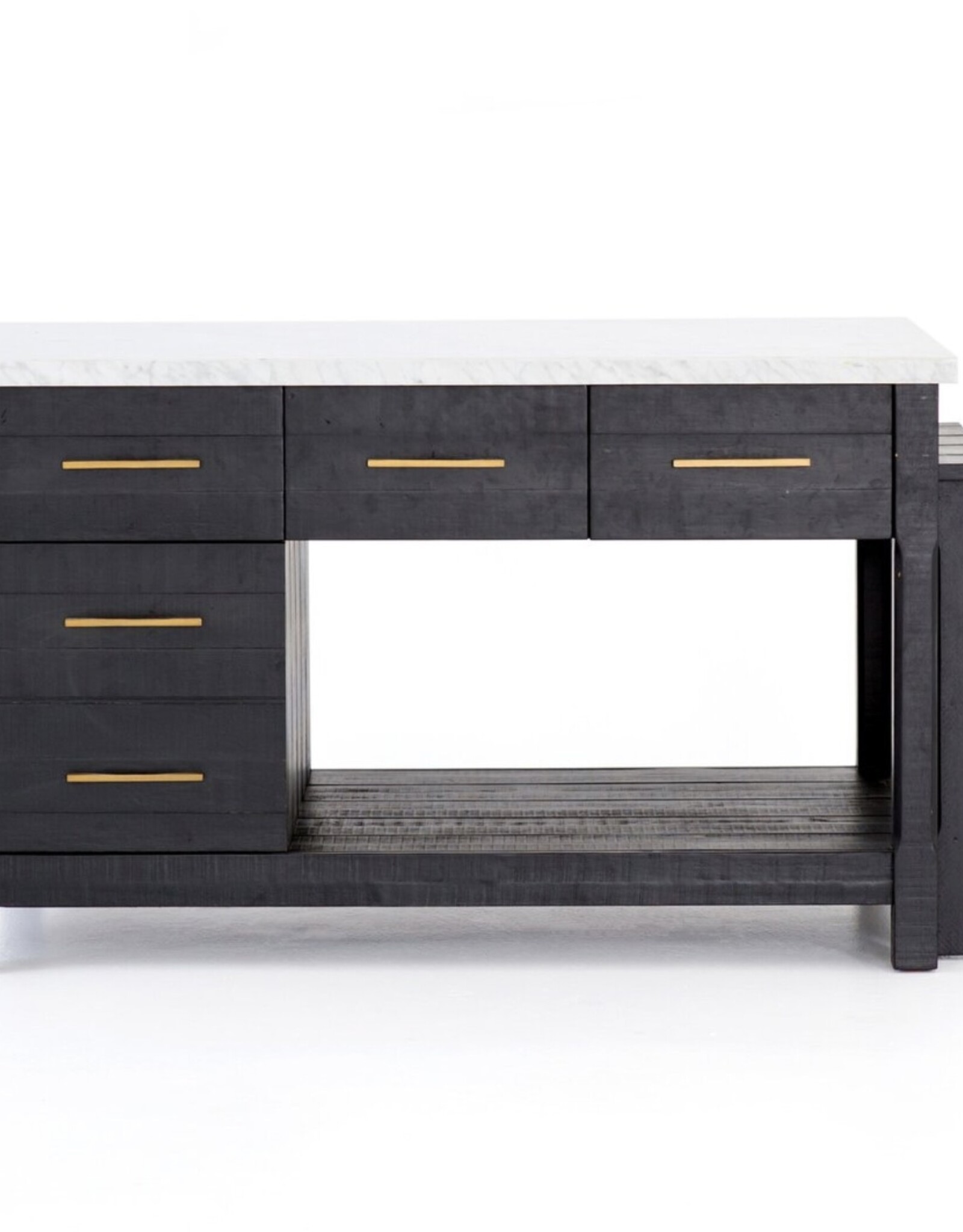 Ian Kitchen Island, Black Acacia