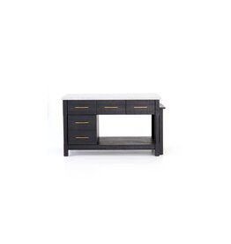 Ian Kitchen Island, Black Acacia