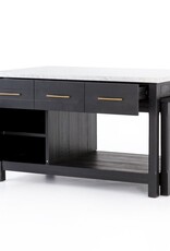 Ian Kitchen Island, Black Acacia