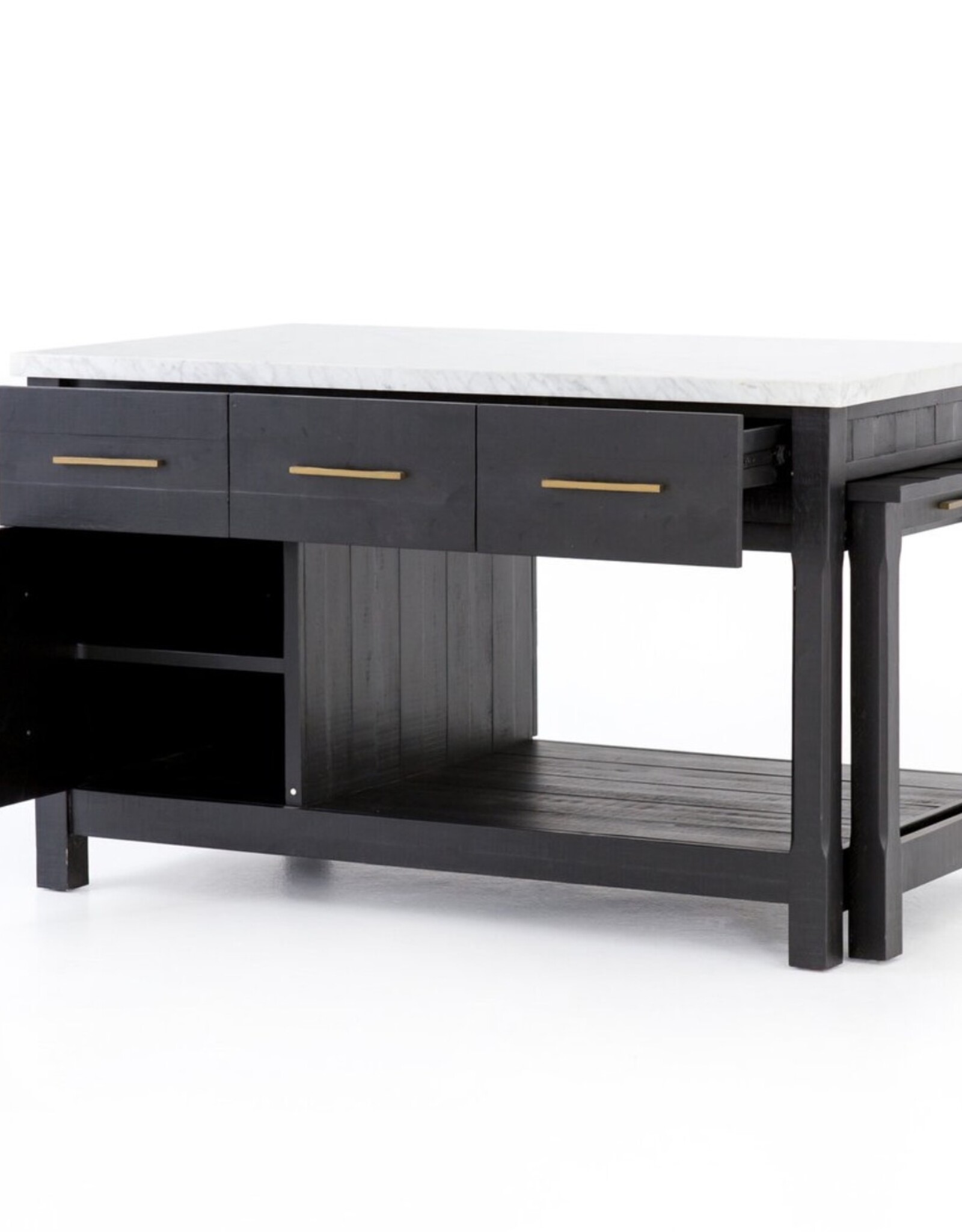 Ian Kitchen Island, Black Acacia