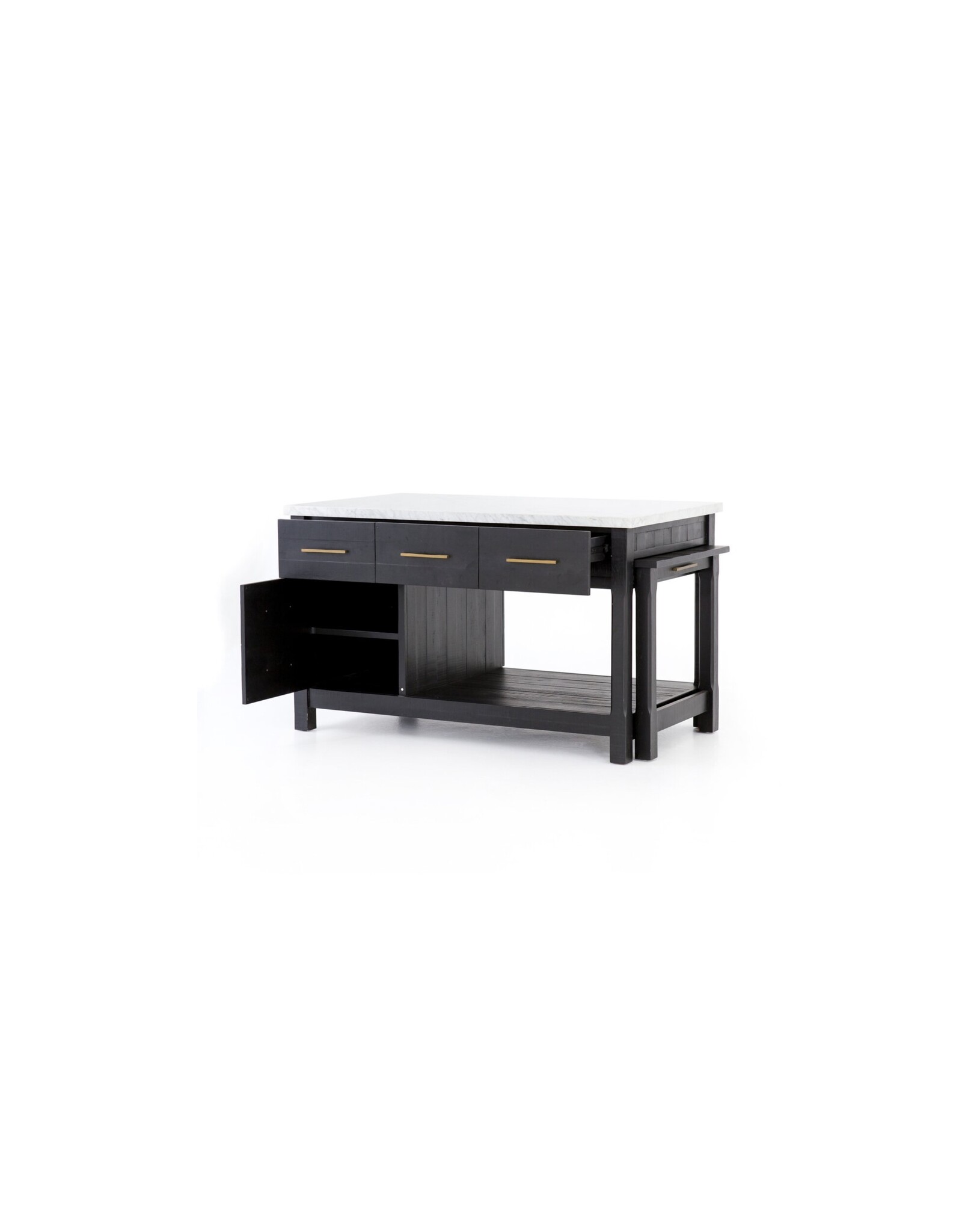 Ian Kitchen Island, Black Acacia