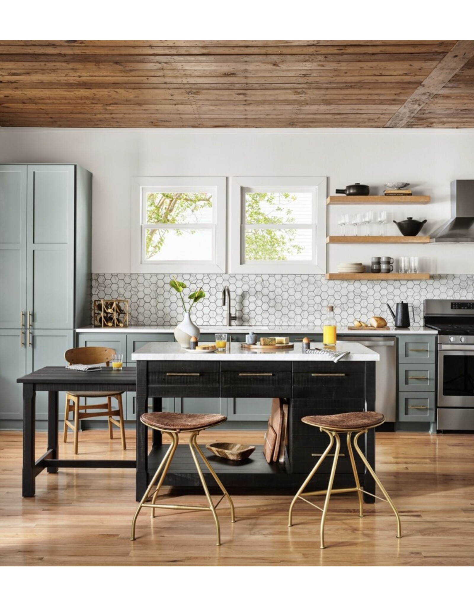 Ian Kitchen Island, Black Acacia