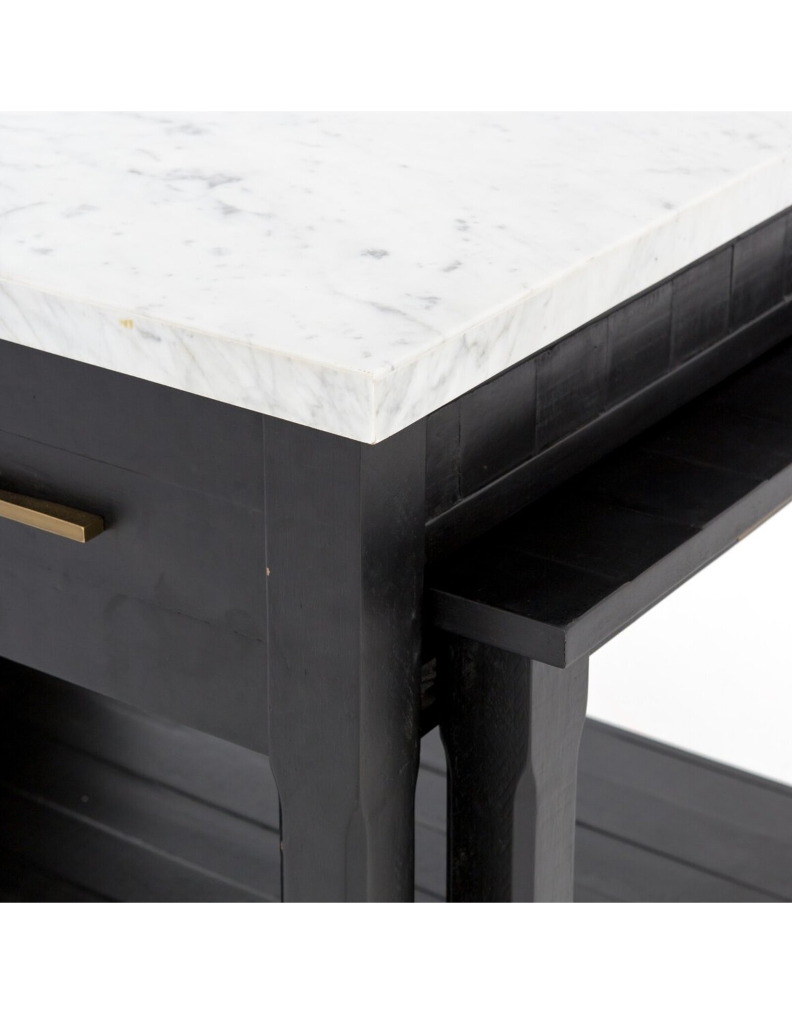 Ian Kitchen Island, Black Acacia
