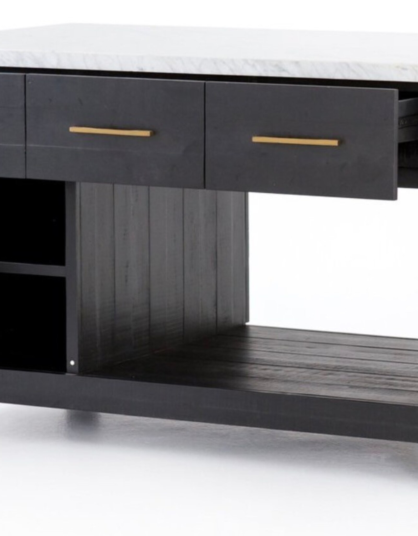 Ian Kitchen Island, Black Acacia