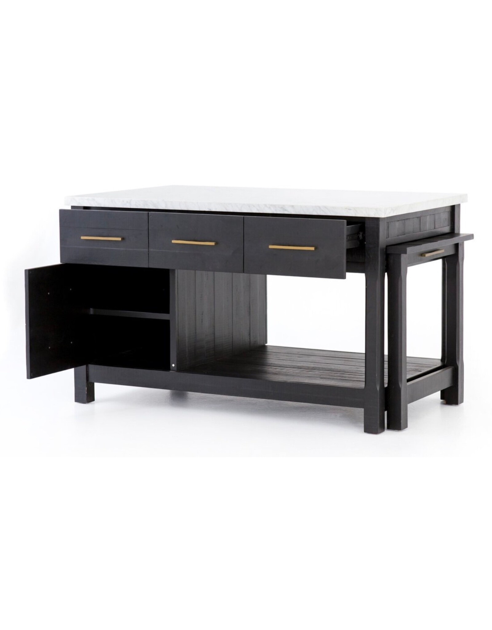 Ian Kitchen Island, Black Acacia