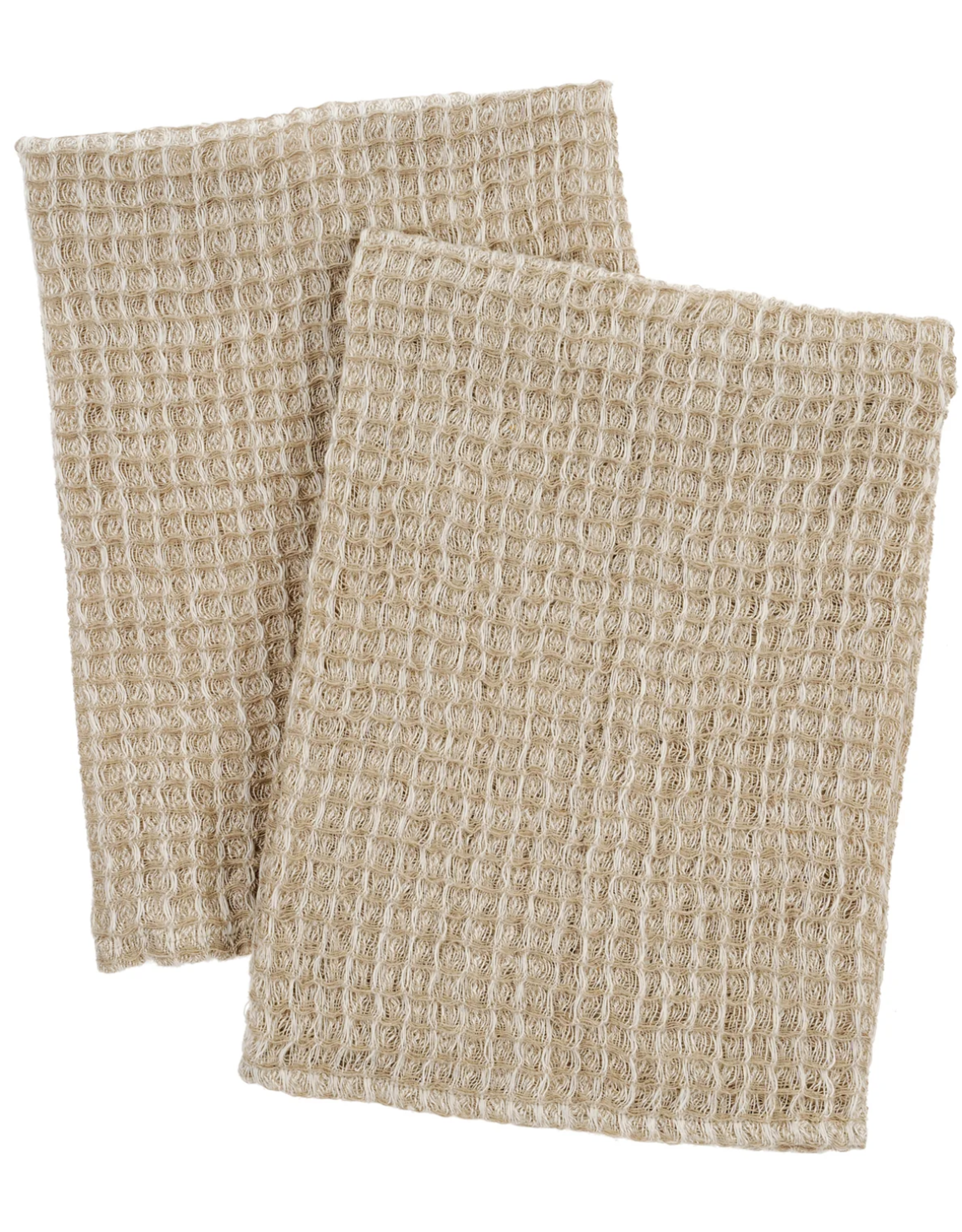 Linen Waffle Tea Towels, Set of 2, Melange