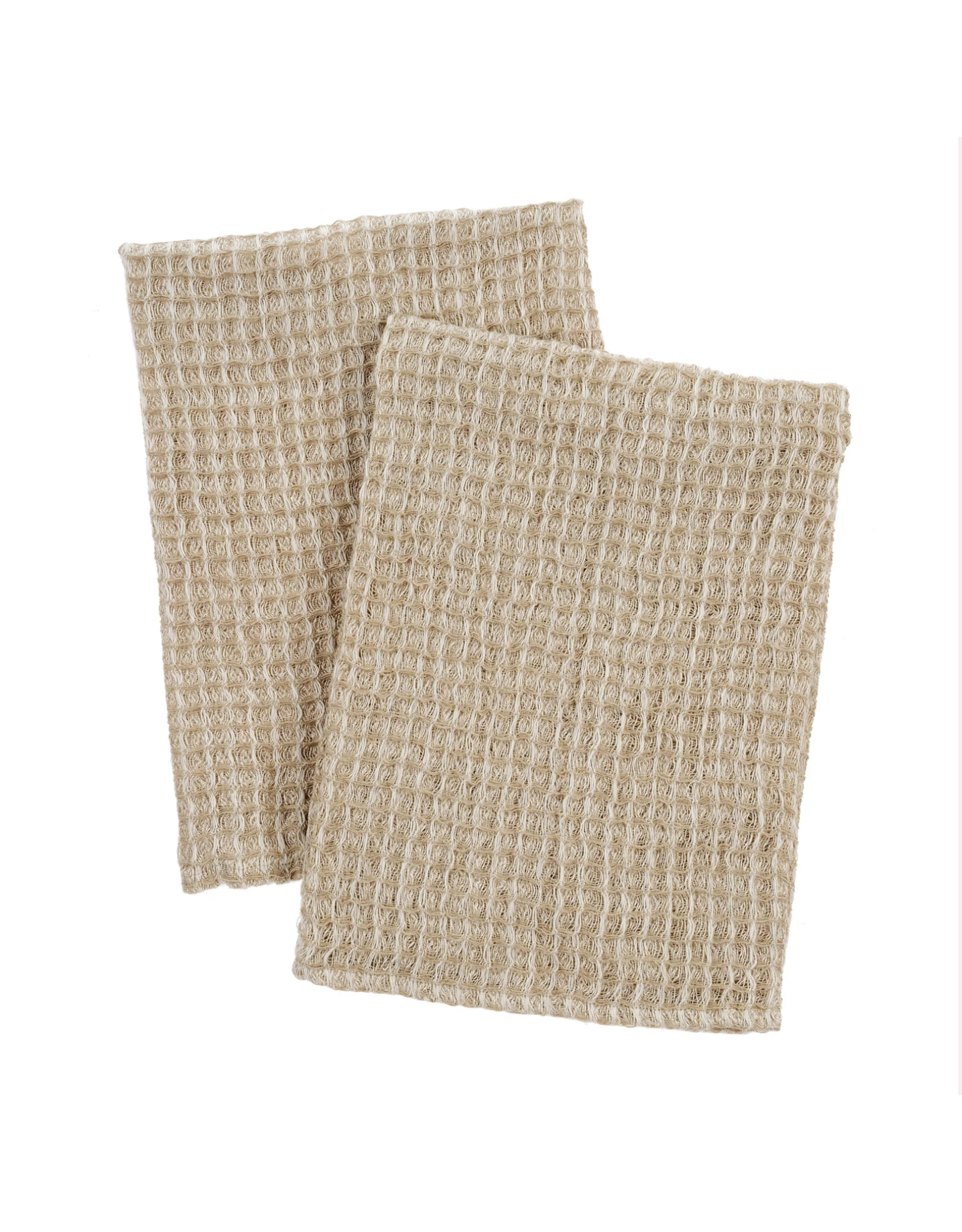 Linen Waffle Tea Towels, Set of 2, Melange