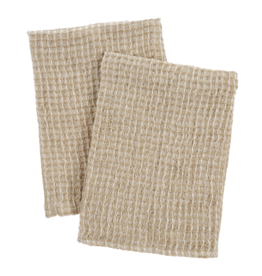 Linen Waffle Tea Towels, Set of 2, Melange