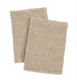 Linen Waffle Tea Towels, Set of 2, Melange
