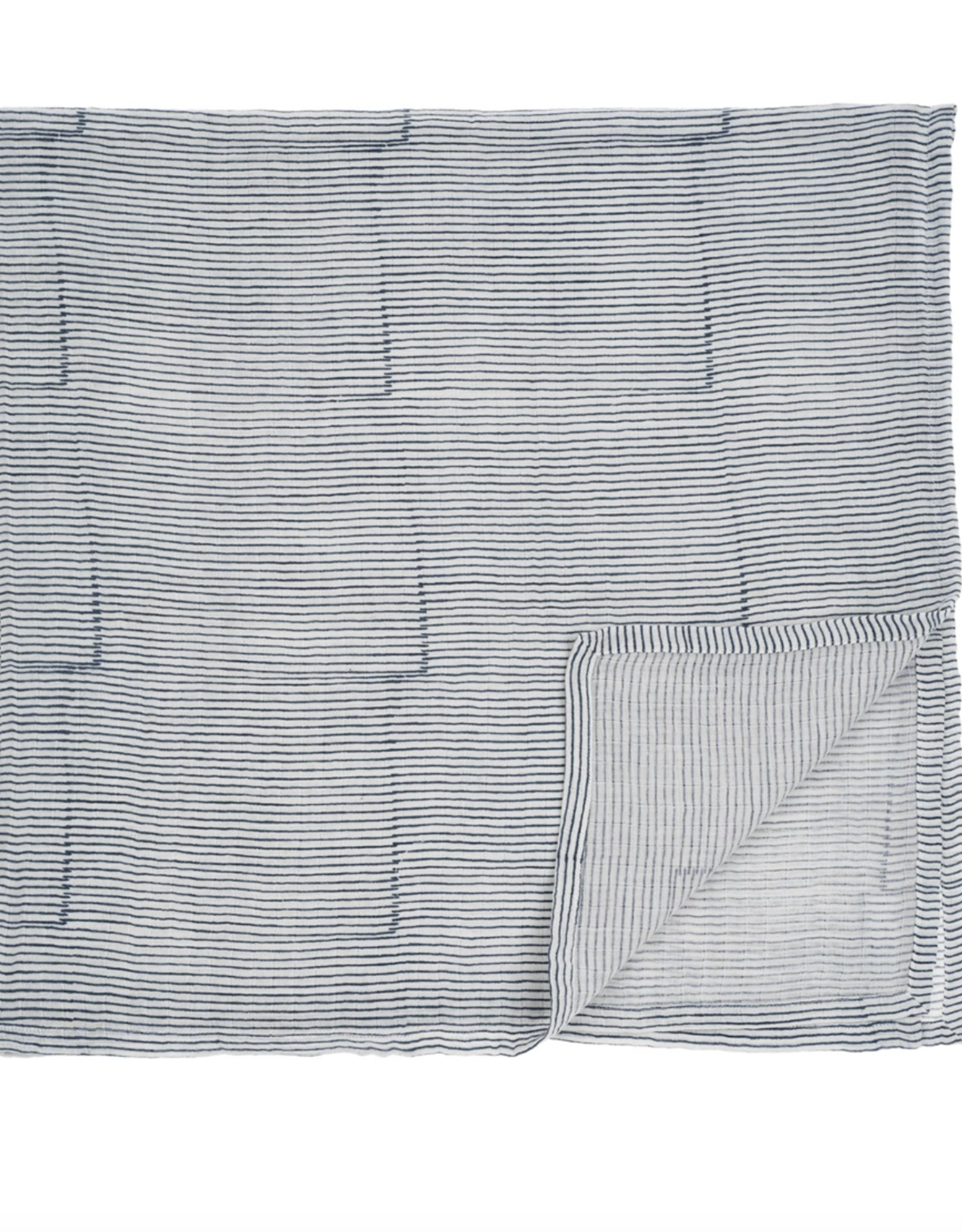 Block Print Swaddle Blanket - Blue