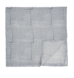 Block Print Swaddle Blanket - Blue