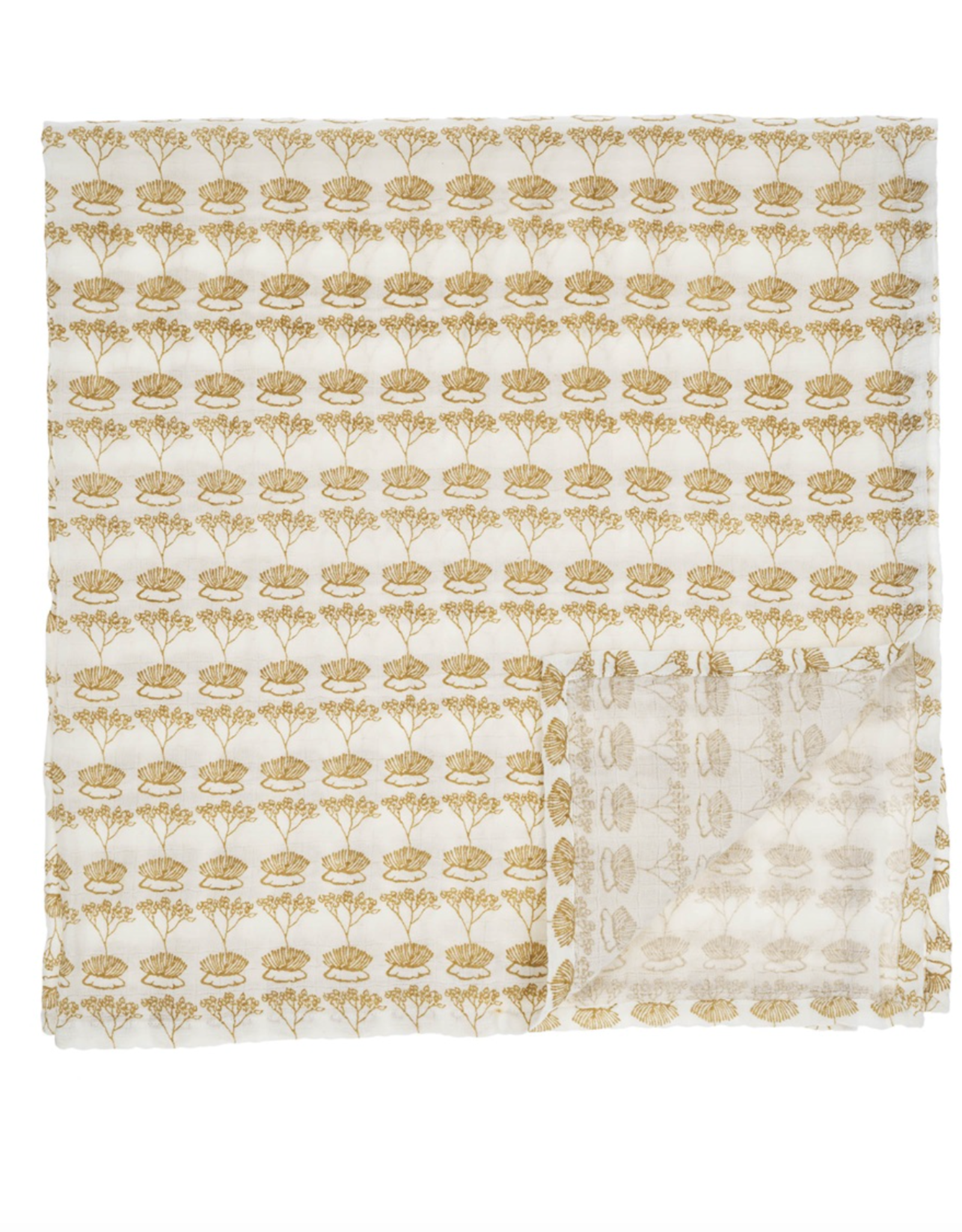 Block Print Swaddle Blanket - Sand