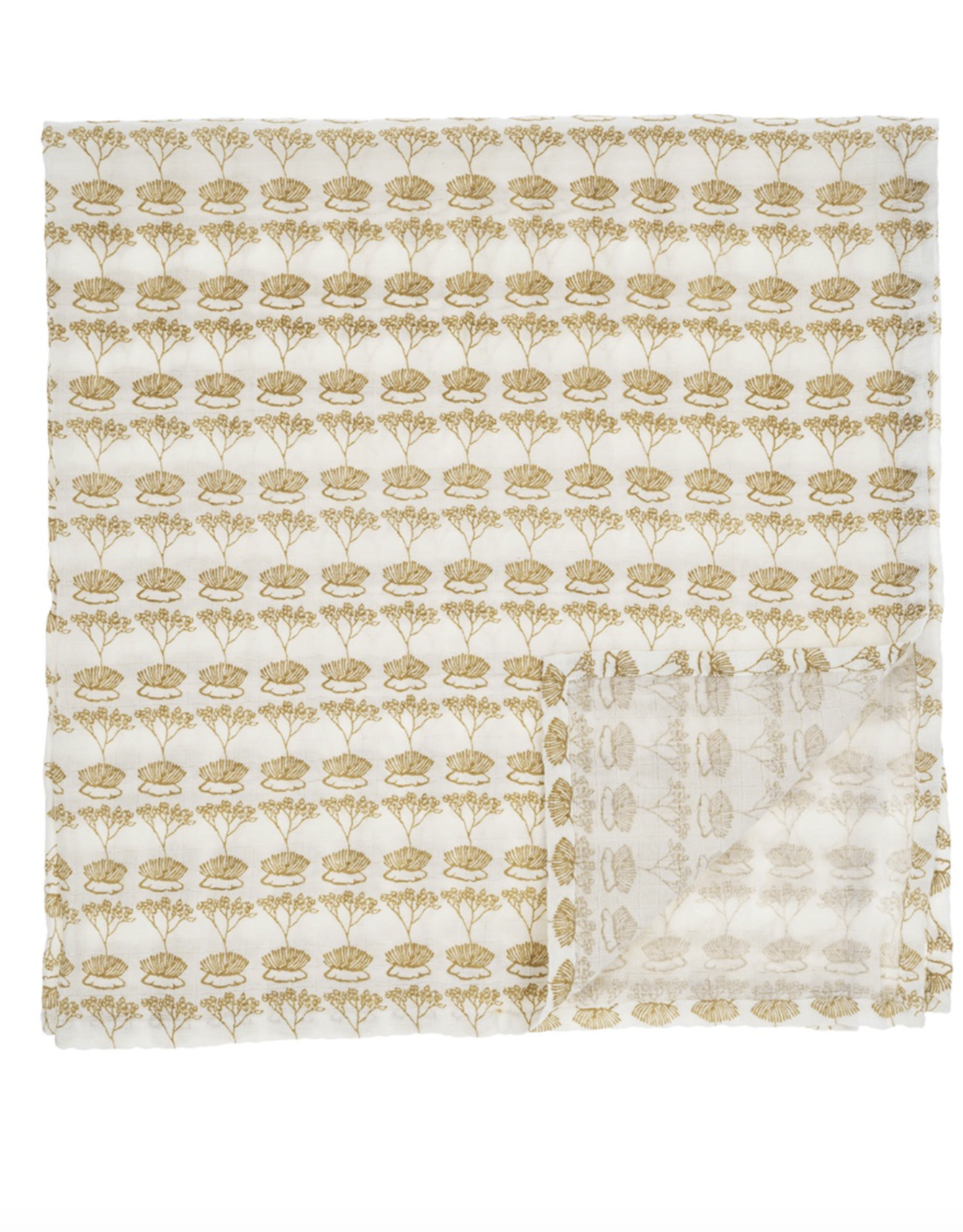 Block Print Swaddle Blanket - Sand