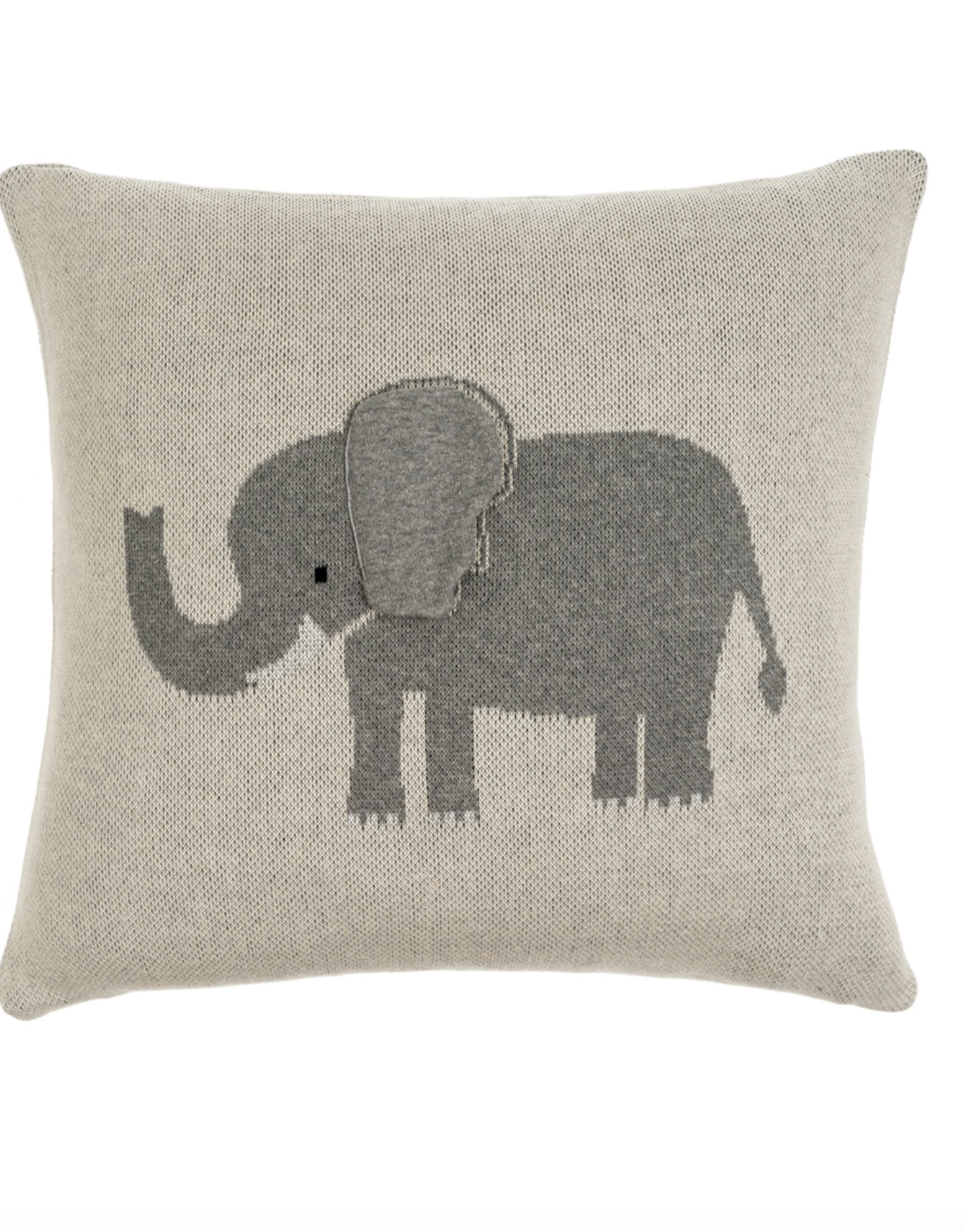Elephant Knit Pillow  18 x 18