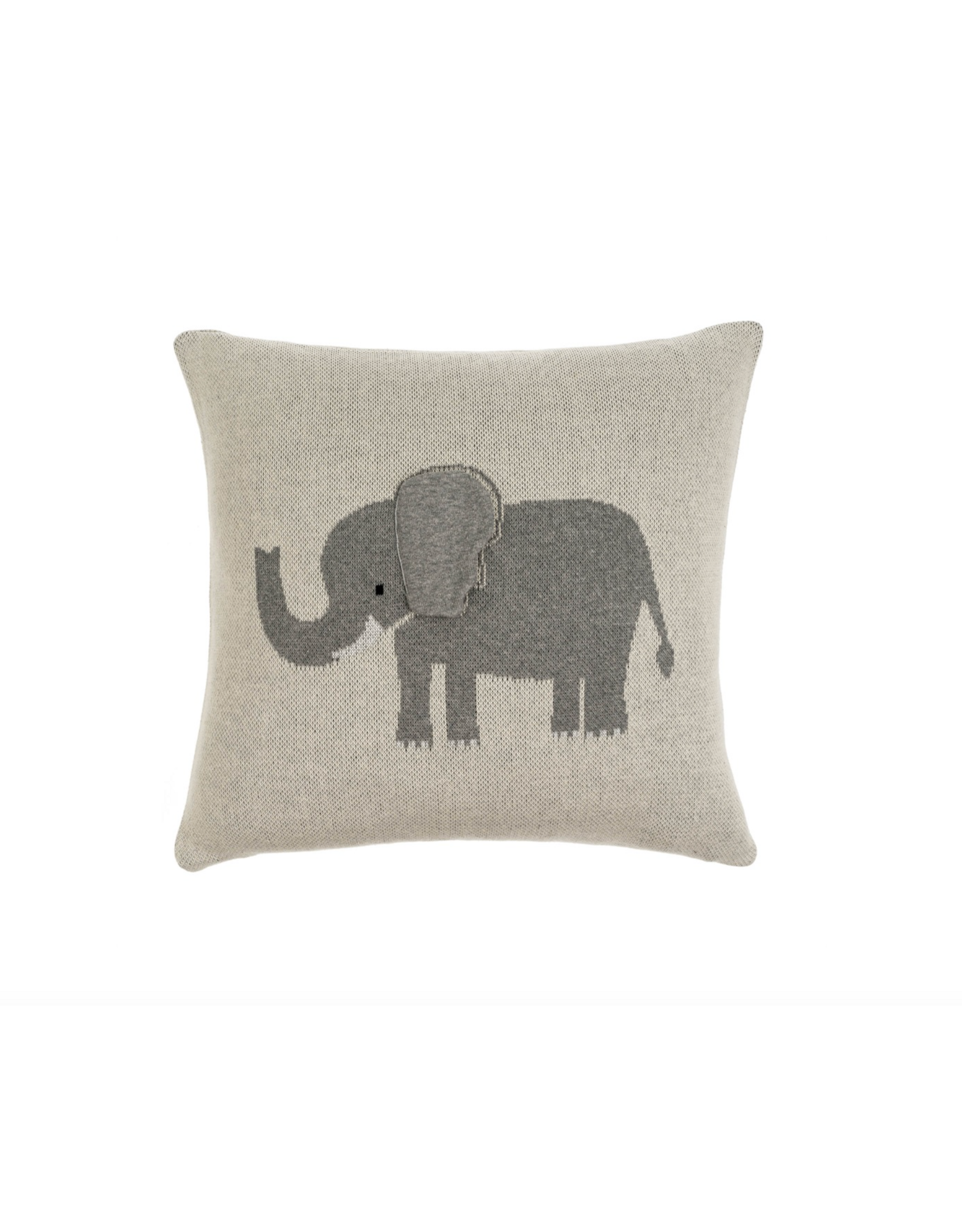 Elephant Knit Pillow  18 x 18