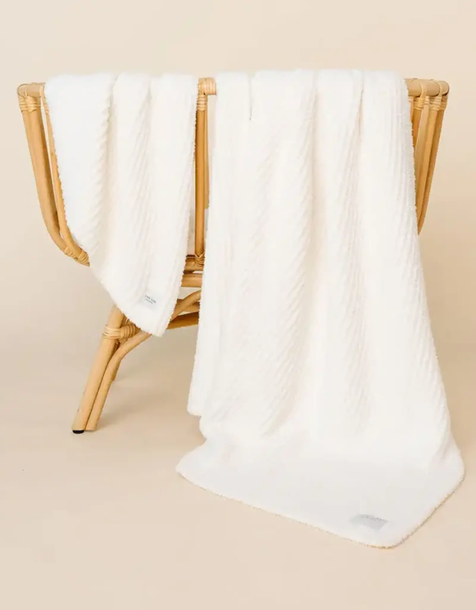 Chenille Blanket Large, White