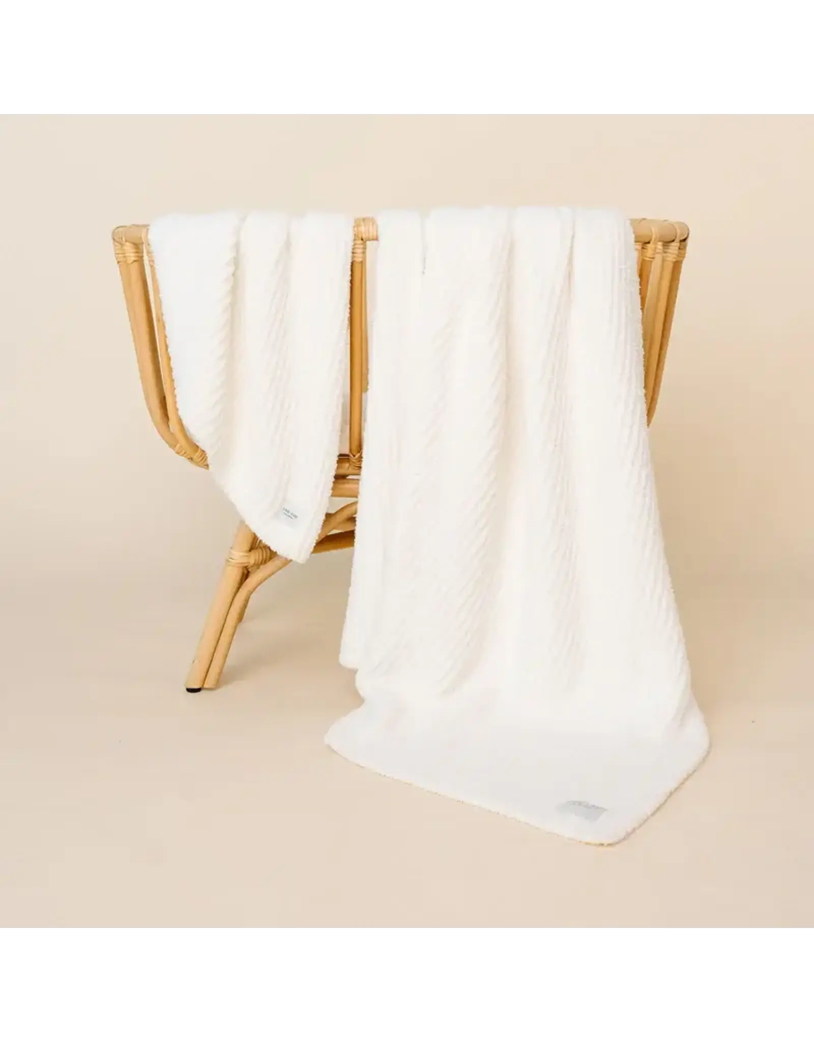 Chenille Blanket Large, White