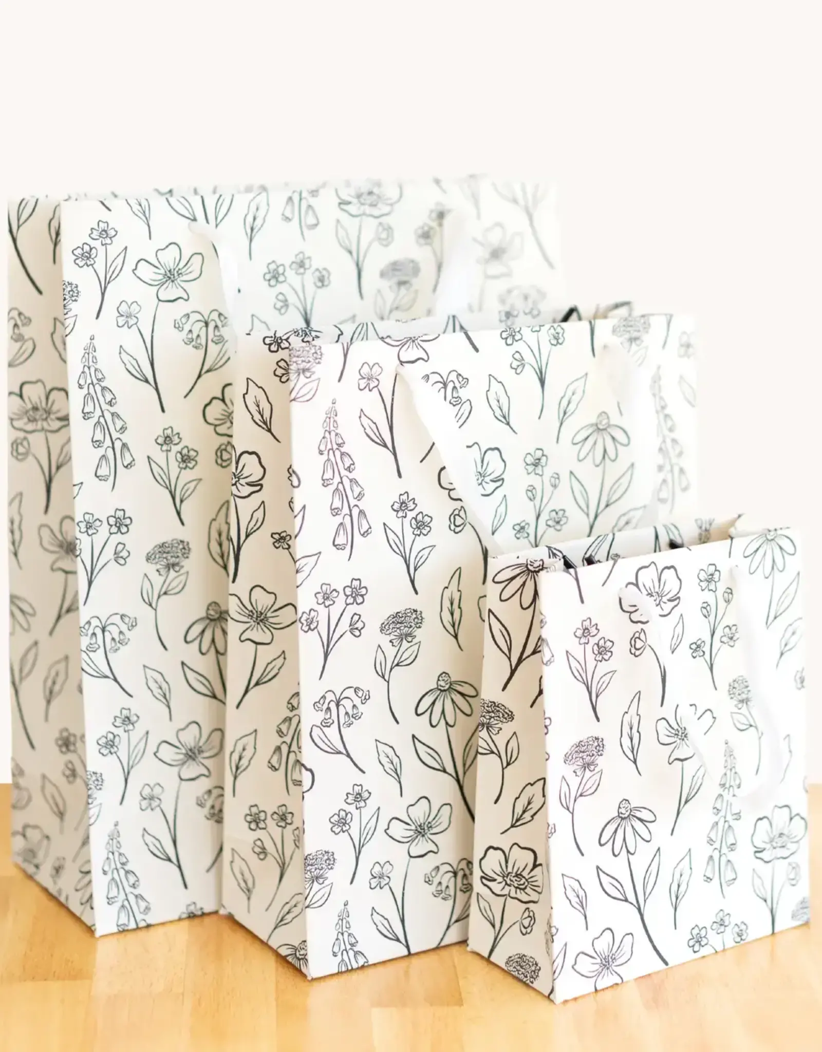 Pressed Floral Gift Bag - Wine