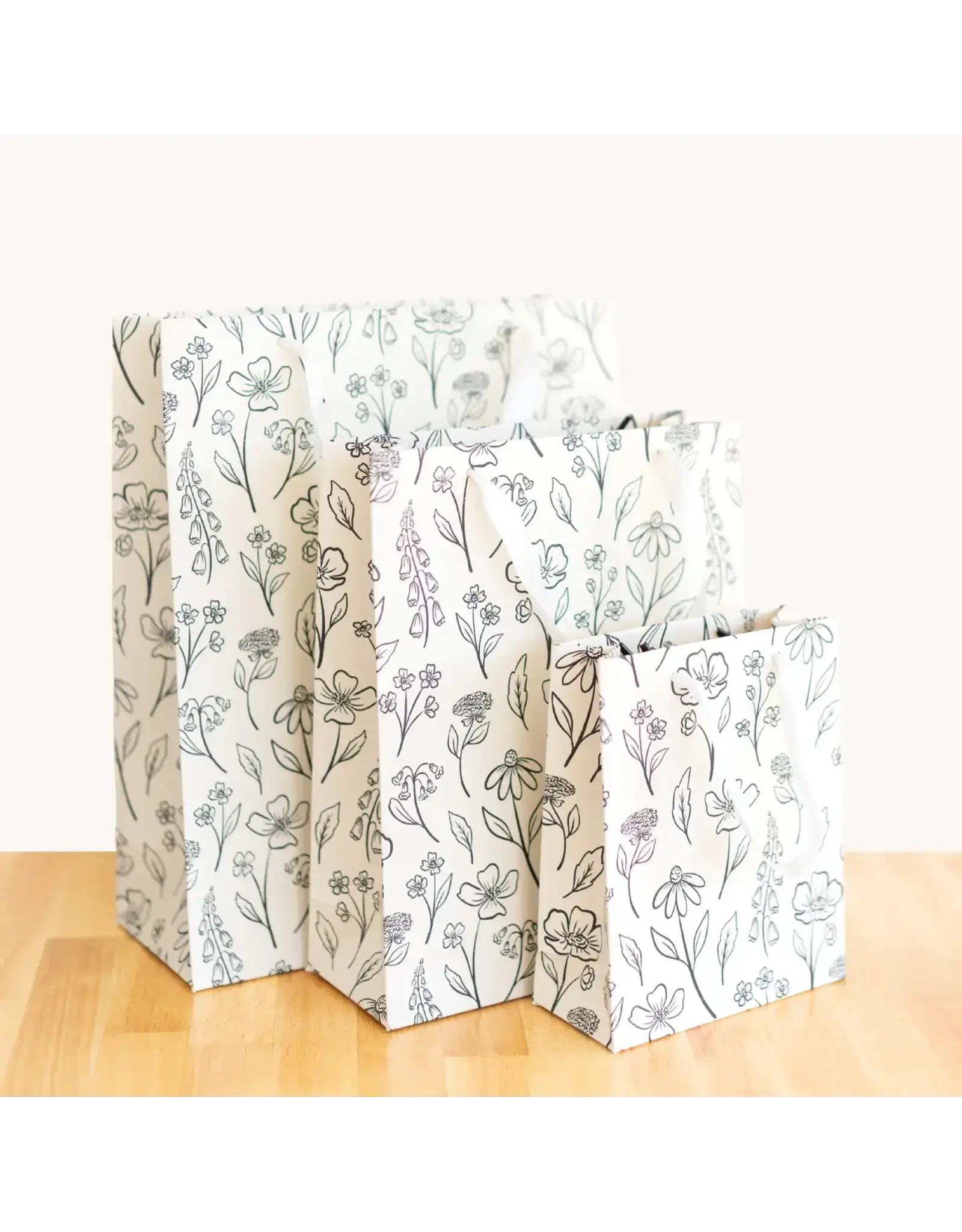 Pressed Floral Gift Bag - Wine